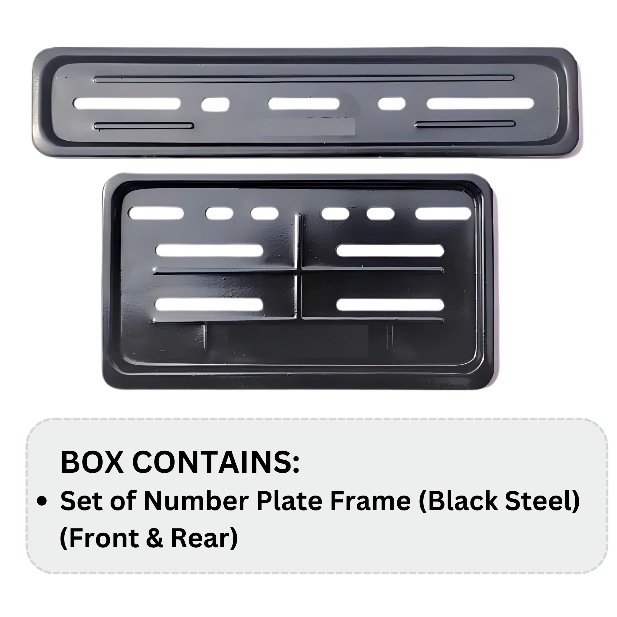 Black Steel Number Plate Frame For All EVs