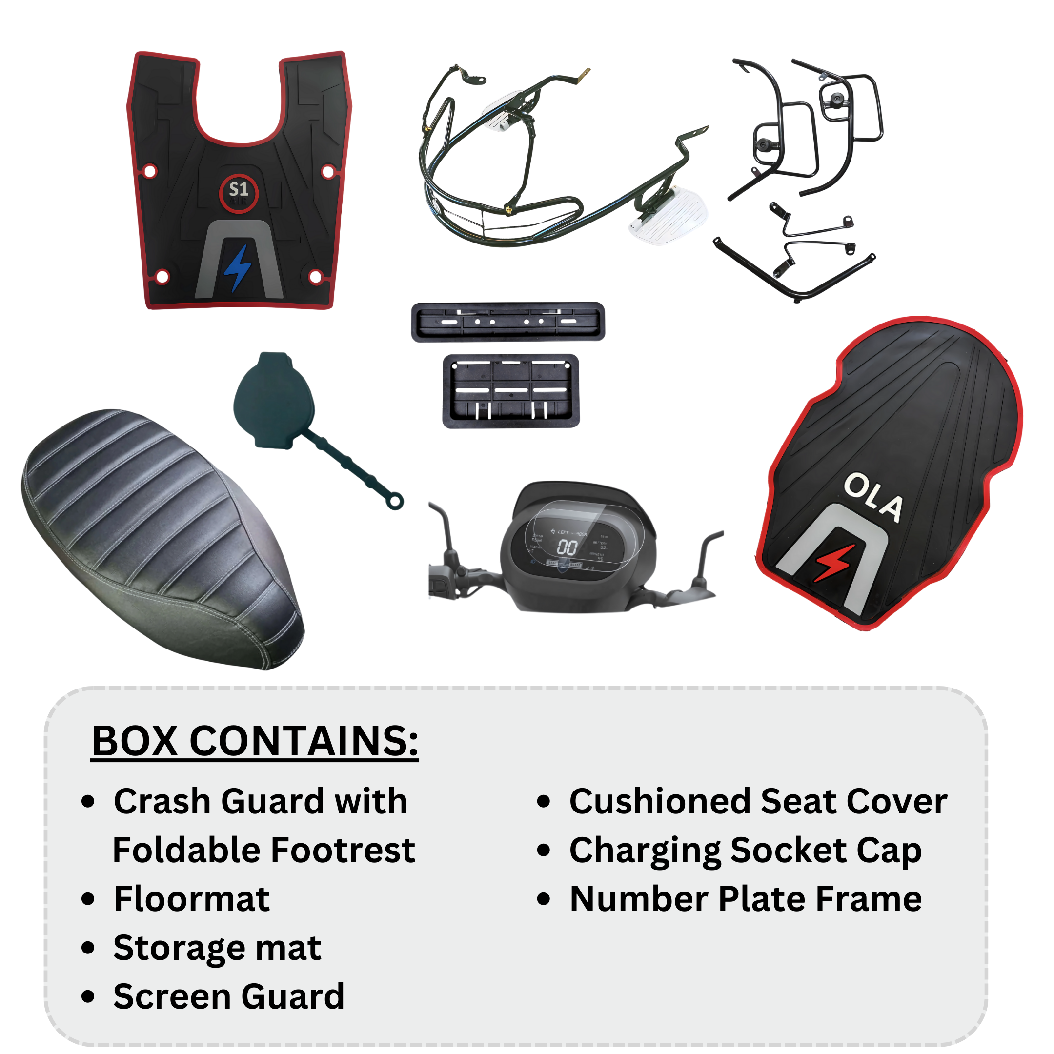 Ola Premium Kit Crash Guard with Foldable Footrest For Ola S1, S1 Pro, S1 Air, S1 X & X+, Gen 2 & Gen 3
