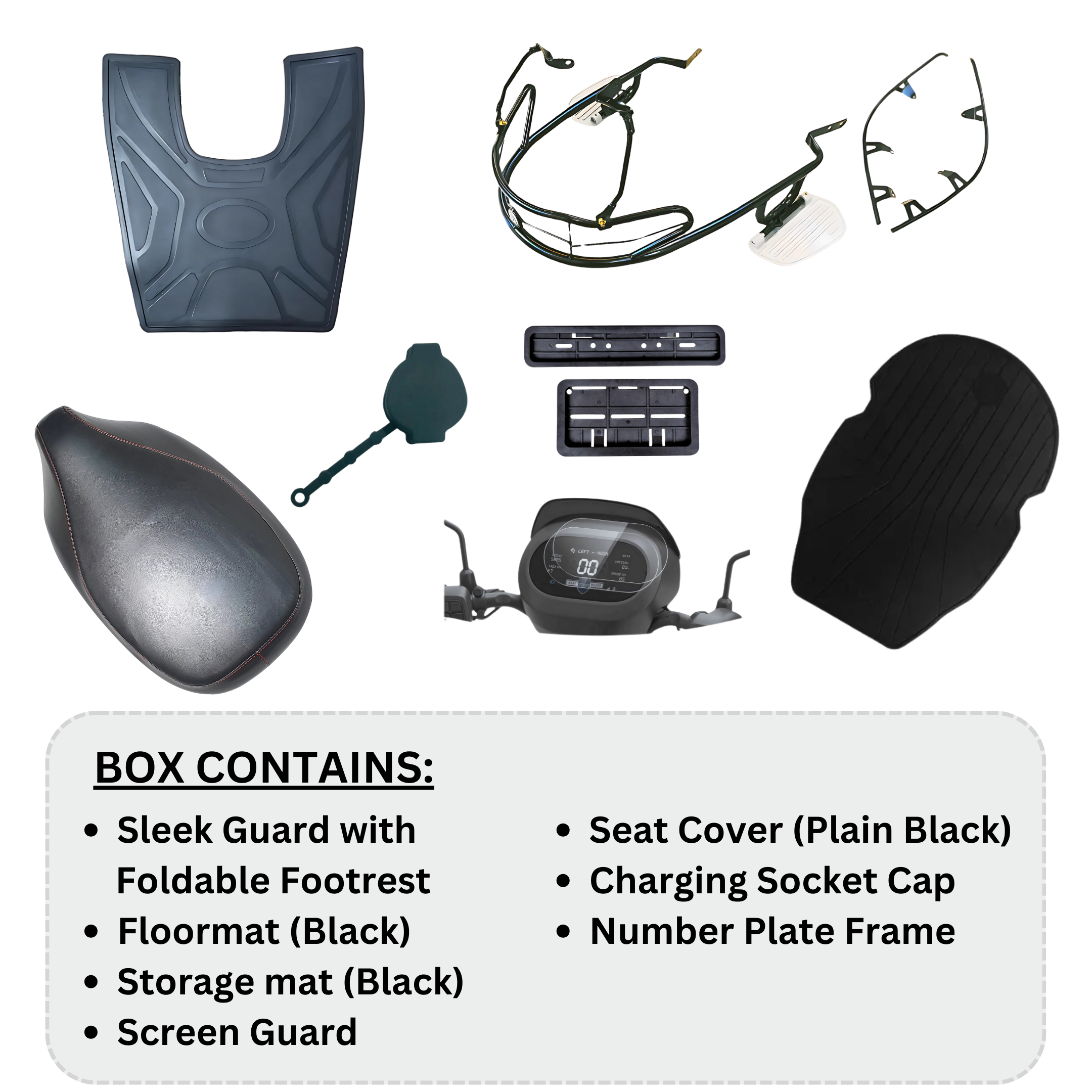 Ola Basic Accessories Kit with Foldable Footrest For Ola S1, S1 Pro, S1 Air, S1 X & X+, Gen 2 & Gen 3