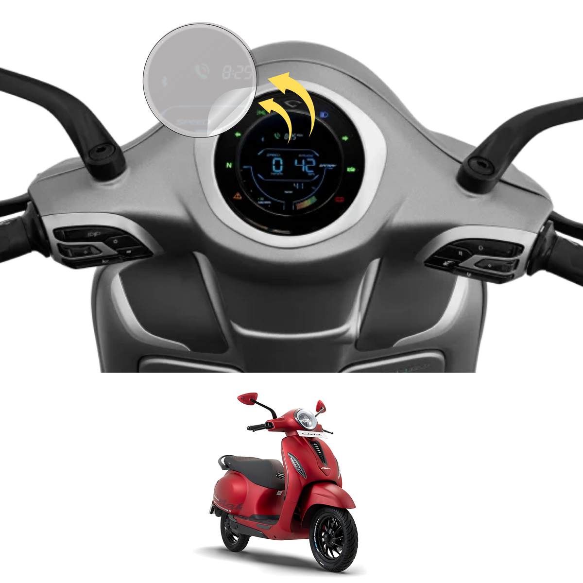 Bajaj Chetak Screen Protection Guard for Chetak 3501, 3502 and 3503